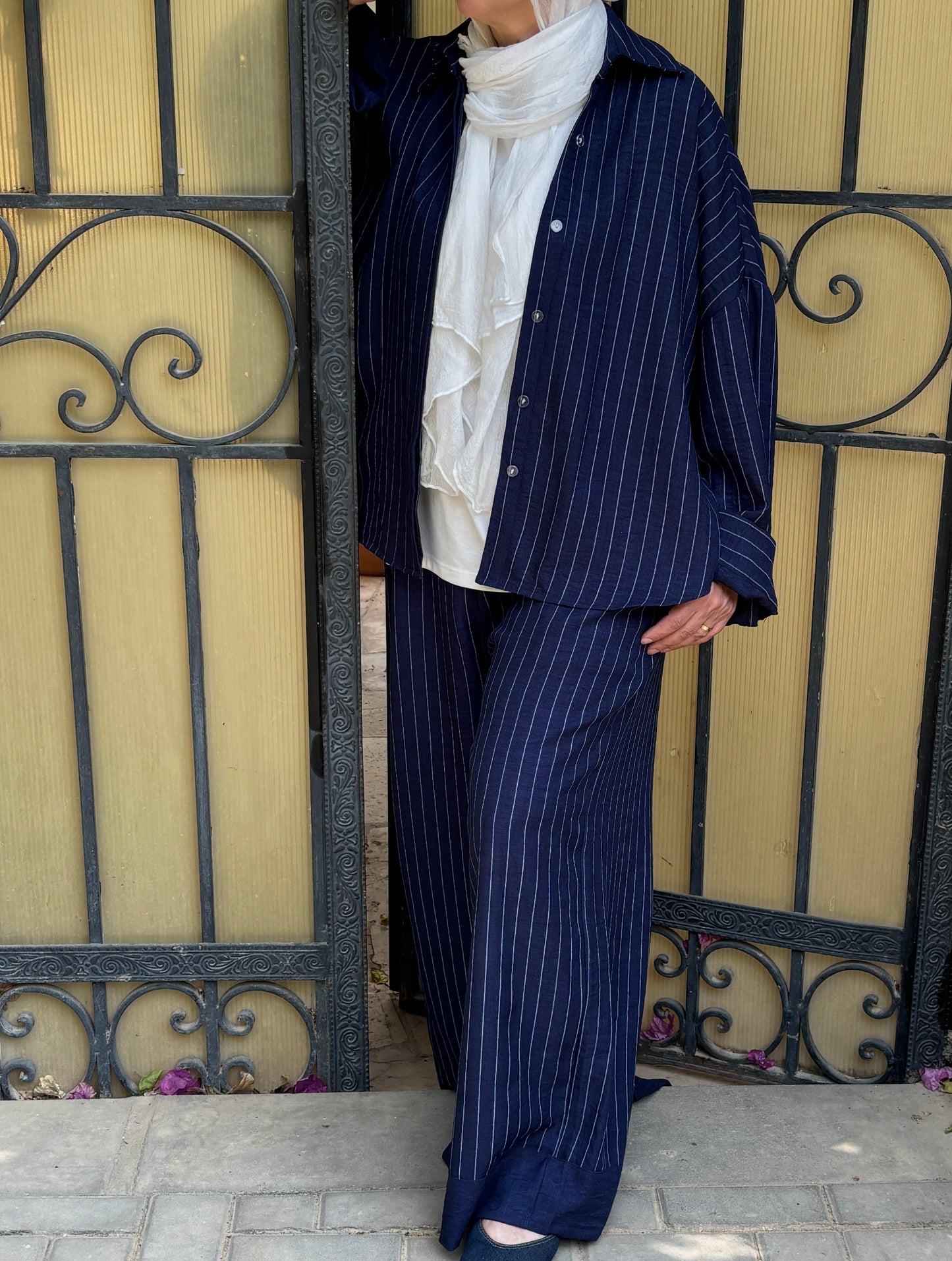 Striped linen set
