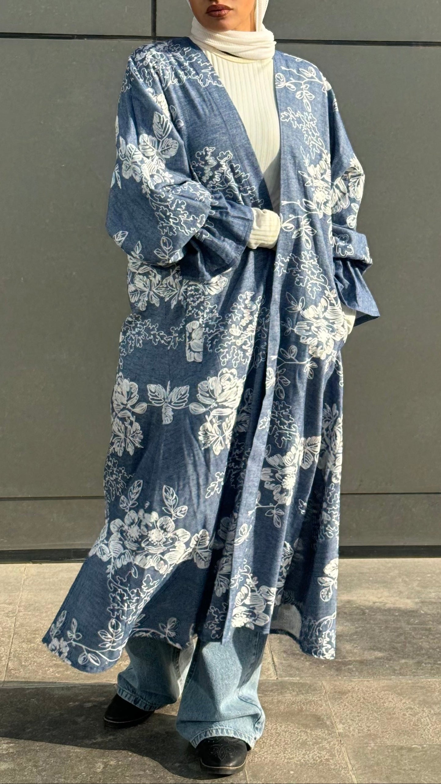 Embroidered Linen Kimono