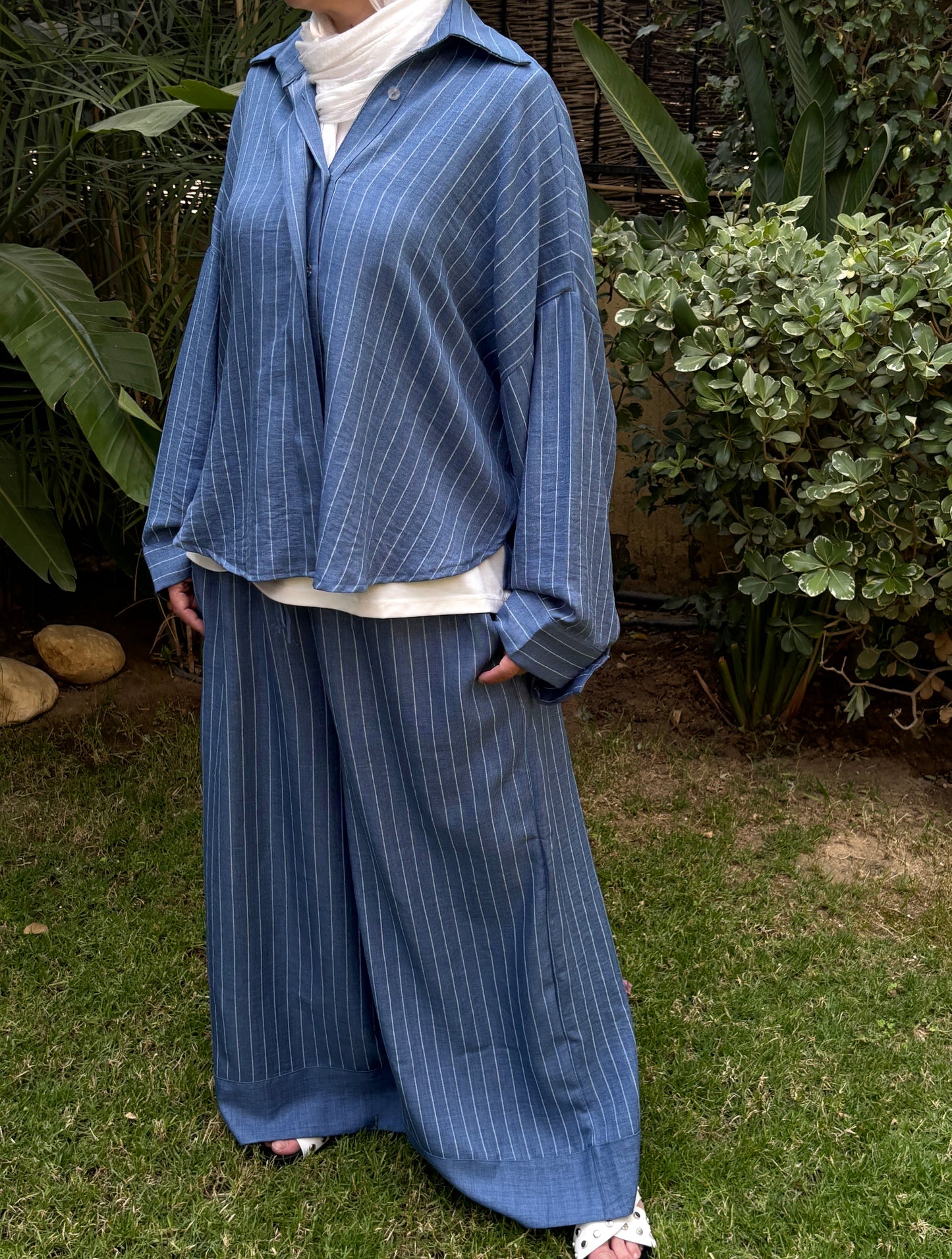 Striped linen set