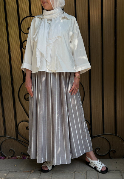 Striped linen skirt