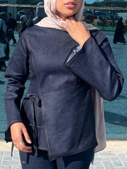 Wrap Denim Top