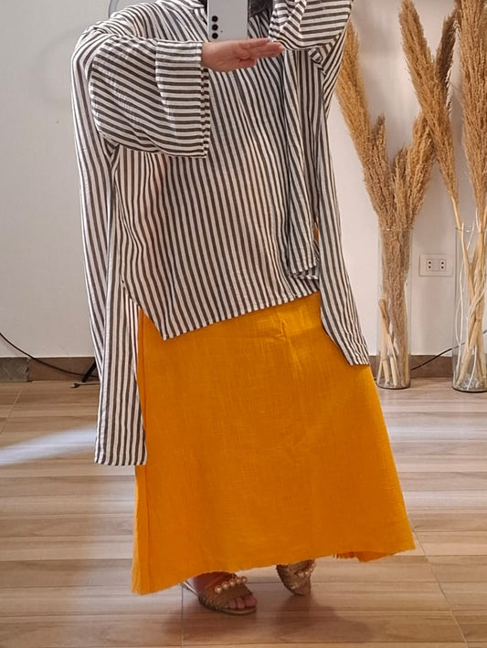 Bubble linen skirt